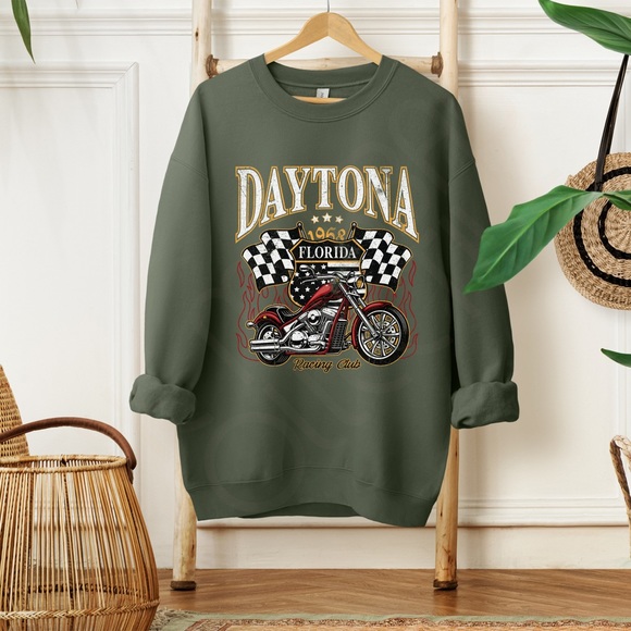 Daytona Florida Bike Week Graphic Crewneck Sweatshirt - Picture 4 of 10